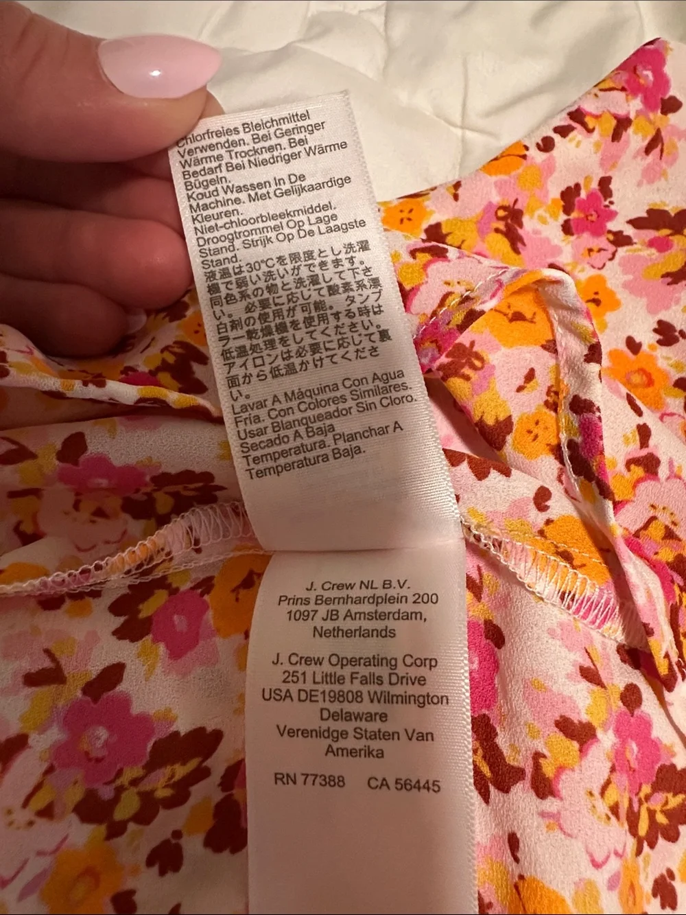 J. Crew Pink Floral V-Neck Long Sleeve Blouse Small | Ax